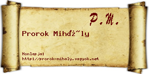 Prorok Mihály névjegykártya