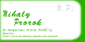 mihaly prorok business card